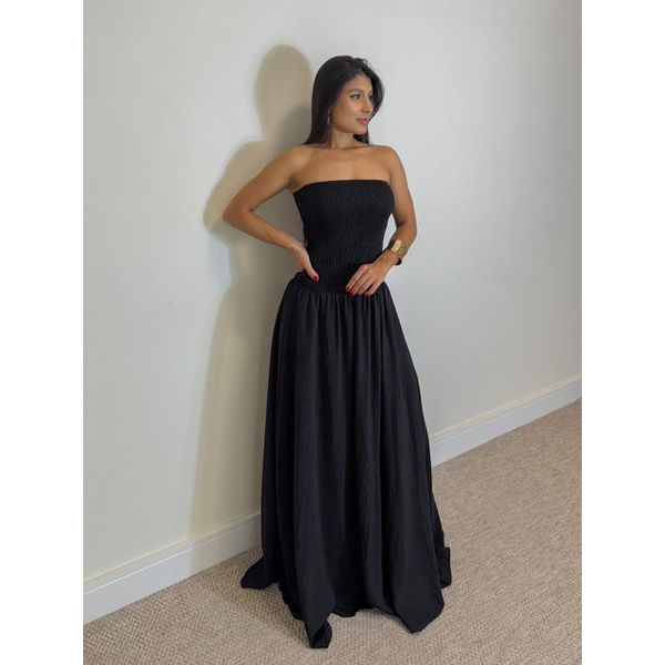 Vestido Lastex Carolina Preto