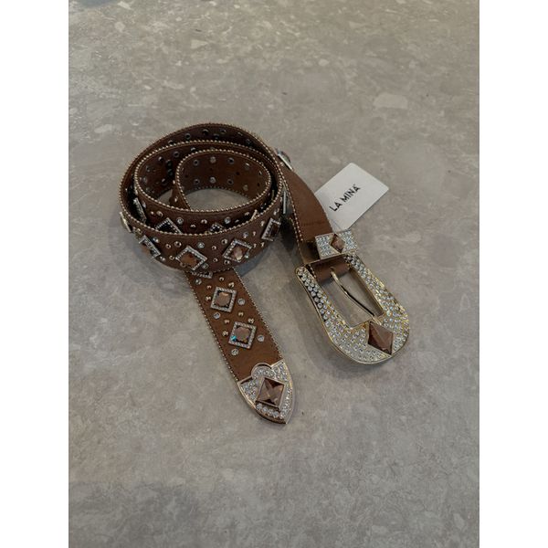 Cinto Country Pedraria Cappuccino