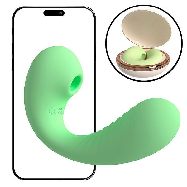 Vibrador de Ponto G e Clitóris com sugador Pulsação - À Longa distância APP - Com Case