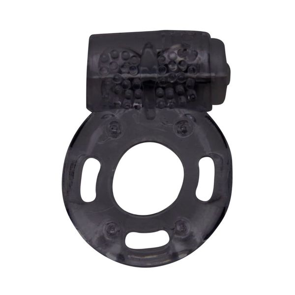 Anel Peniano Butterfly com Vibrador e Silicone Flexível - Preto 