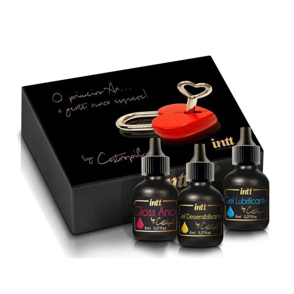 Cosmético para sexo anal kit meu primeiro anal - Dessensibilizante, Lubrificante e gloss Intt 