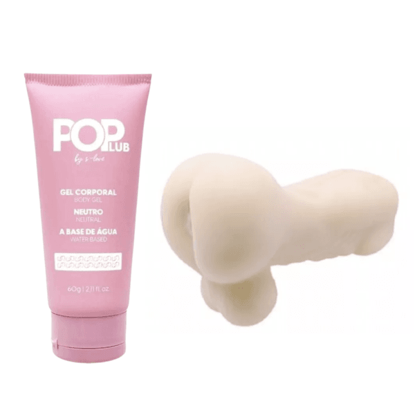Kit Masturbador ânus e escroto e Lubrificante Pop neutro a base de àgua