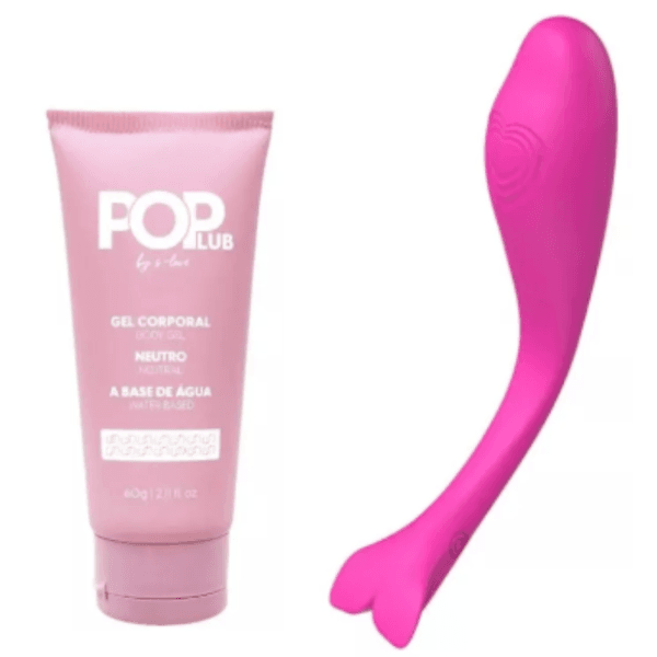 Kit vibrador casal por app e lubrificante Pop neutro a base de água