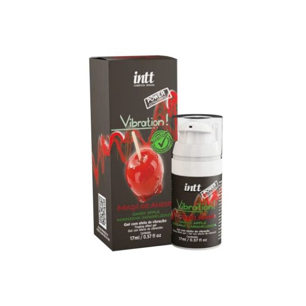 Cosmético excitante Vibration Power Intt - Sabor Maça do amor 17ml