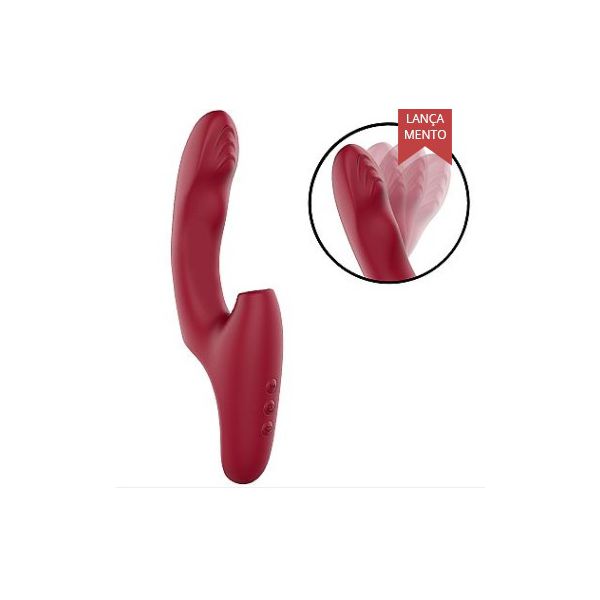 Vibrador de Ponto G e Clitóris com Pulsação e Dedilhar - Brown