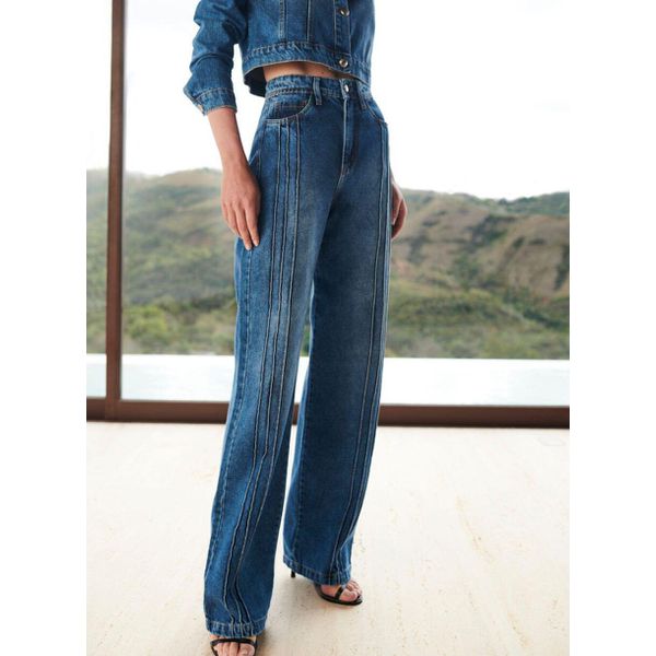 CALÇA PANTALONA JEANS NERVURA