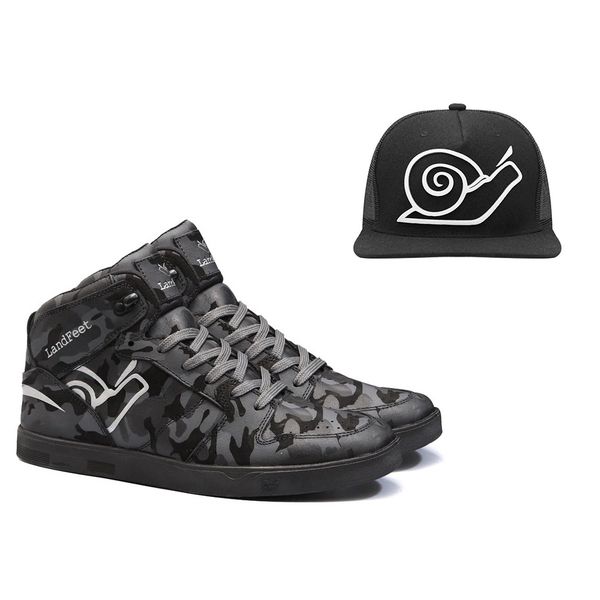 COMBO TÊNIS SKATE EMBARCADERO X CAMUFLADO BONÉ- LANDFEET 