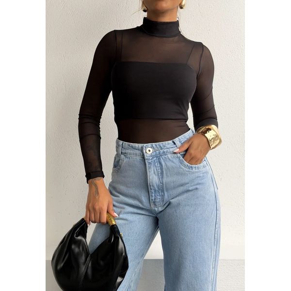 BODY TULE PRETO