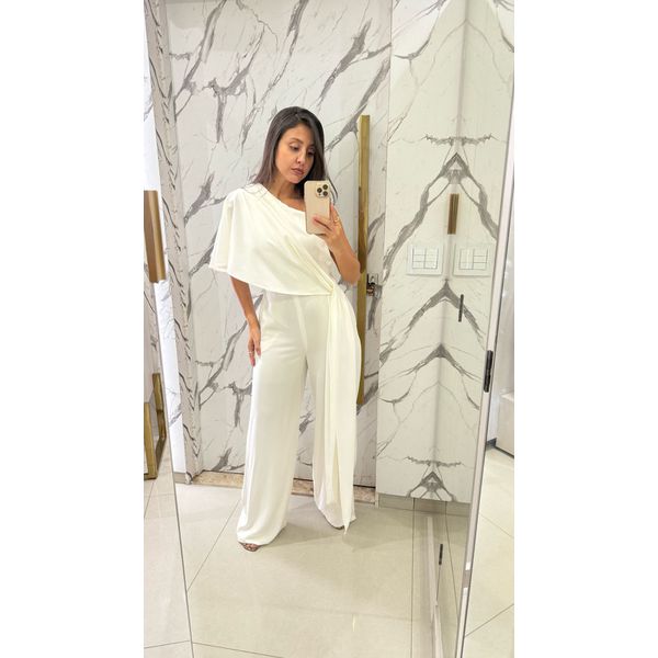 MACACÃO ALF CREPE UM OMBRO 2 OFF WHITE