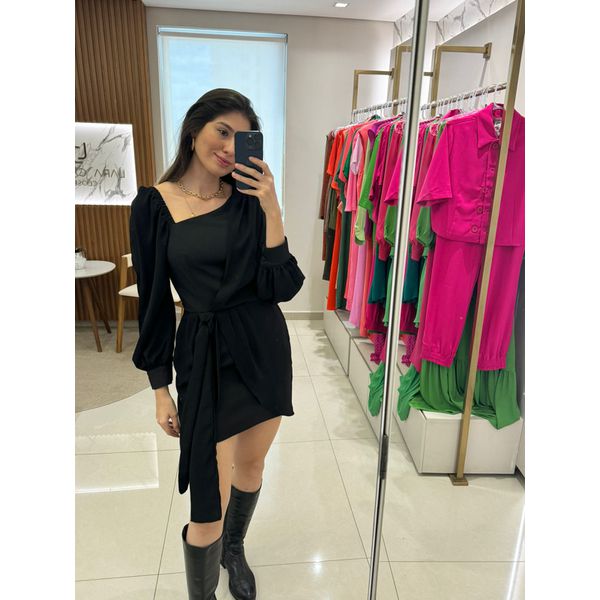 VESTIDO MINI COMPOSE CREPE/RO PRETO