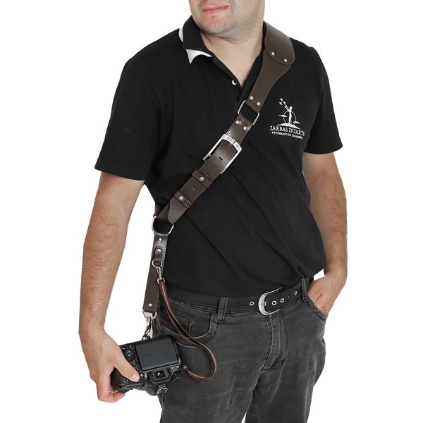 Alça de ombro para camera fotográfica universal em couro legitimo 