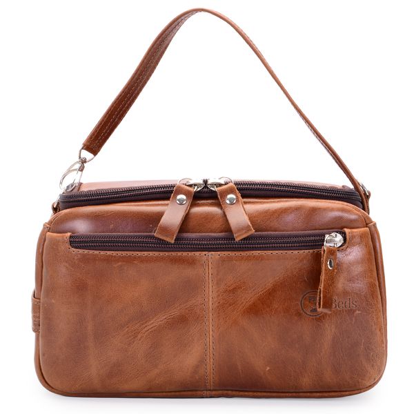 Necessaire de Mão Bolsa Multiuso - dia a dia 100% em Couro fossel Whiky