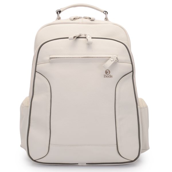 Mochila Tron em Couro Original na Cor Gelo.