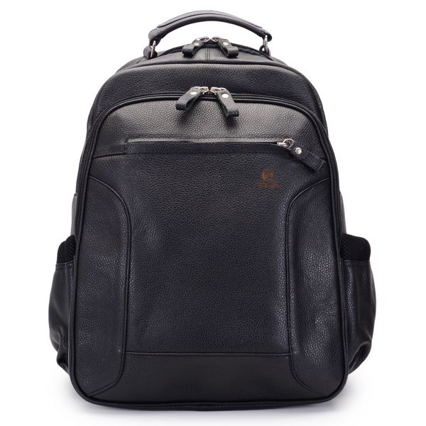 Mochila em Couro Original Tron preta Inteira.