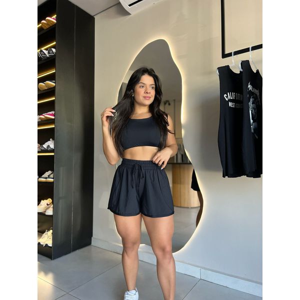 Conjunto Short Sobreposto Maya Preto