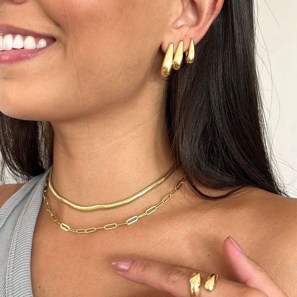 Colar Elos Cartier Fino Banhado a Ouro