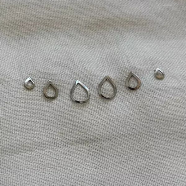 Trio de Brincos Gota Vazada em Aço Inox Prata
