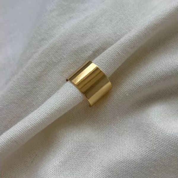 Anel Ajustável Minimalista Banhado em Ouro 18k