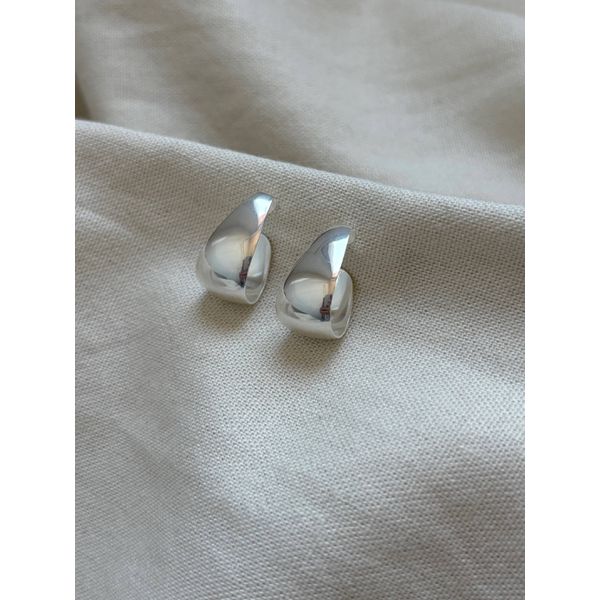 Brinco Hoop Volumoso Banhado em Prata 925