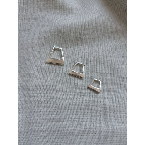 Trio de Brincos Geométricos Banhados em Prata 925