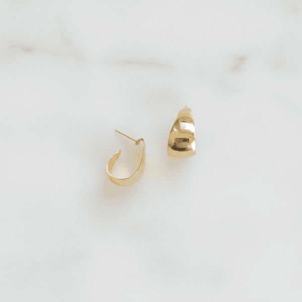 Brinco Hoop Volumoso Banhado em Ouro 18k