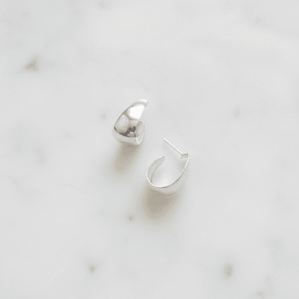 Brinco Hoop Volumoso Banhado em Prata 925