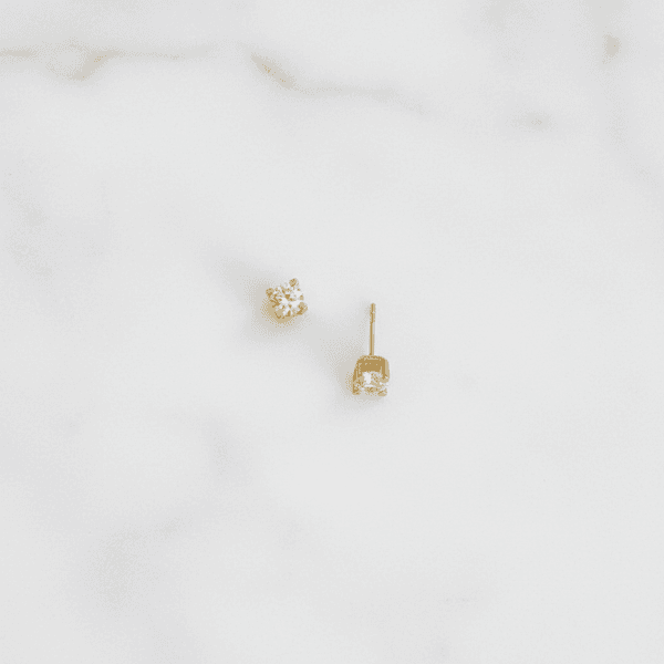 Brinco Ponto de Luz Clássico Banhado em Ouro 18k