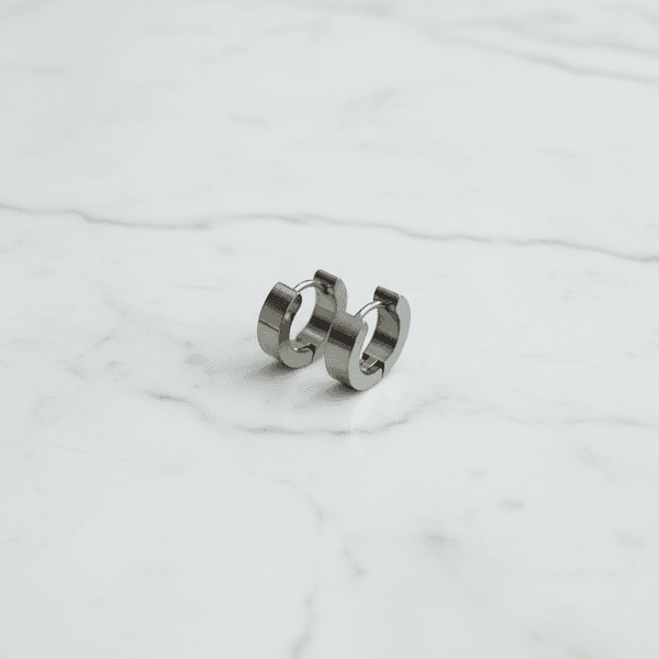 Brinco Argola Click Flat em Aço Inox Prata
