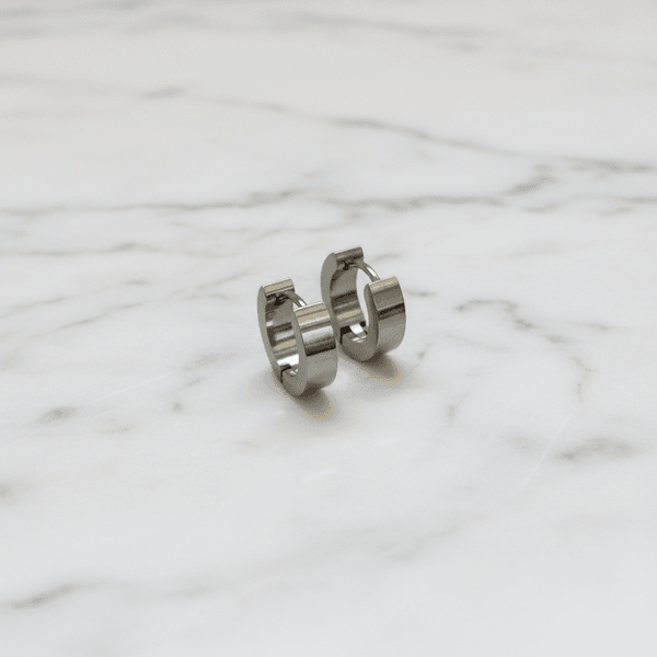 Brinco Argola Click Flat em Aço Inox Prata