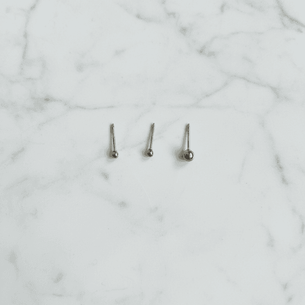 Trio de Brincos Bolinha Clássico em Aço Inox Prata