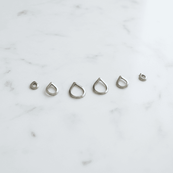 Trio de Brincos Gota Vazada em Aço Inox Prata