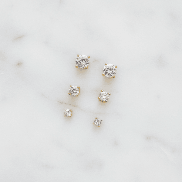 Trio de Brincos Ponto de Luz Banhados em Ouro 18k