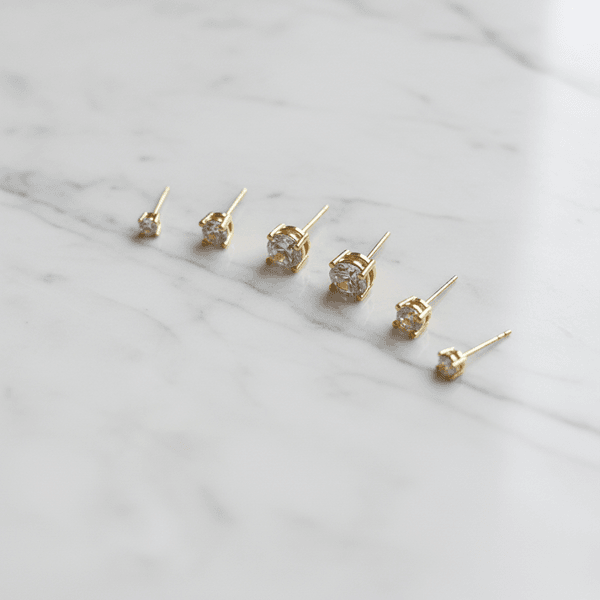 Trio de Brincos Ponto de Luz Banhados em Ouro 18k