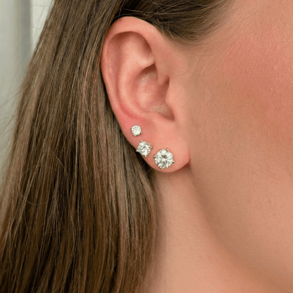 Trio de Brincos Ponto de Luz Banhados em Prata 925