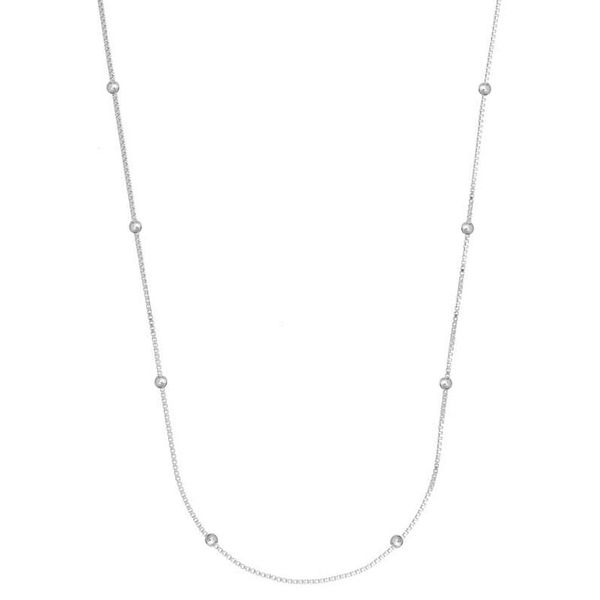 Colar Veneziana Com Bolinhas V15 45cm Prata 925