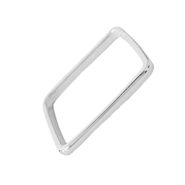 Anel Quadrado Liso Prata 925