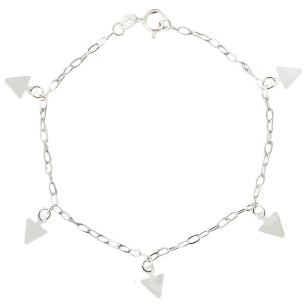Pulseira Plaquinha Triângulos Prata 925