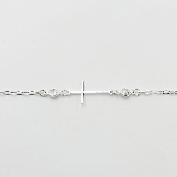 Pulseira Cruz Zirconias Prata 925