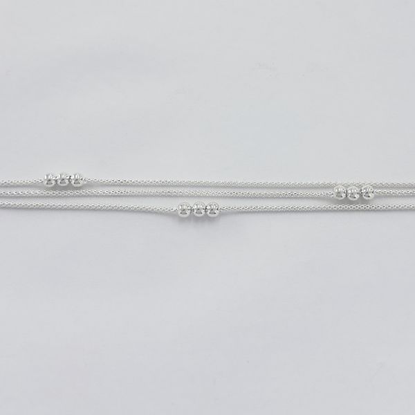 Pulseira Corrente Pipoca Tripla Prata 925
