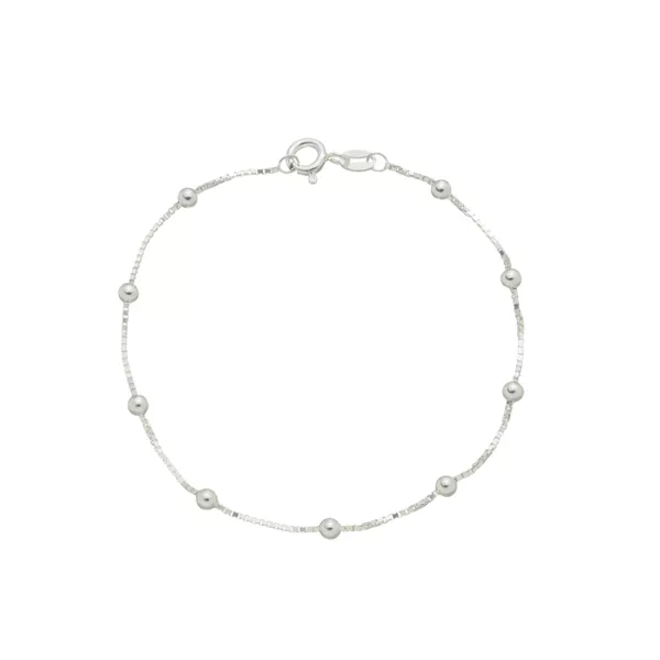 Pulseira Veneziana Bolinha V15 Prata 925