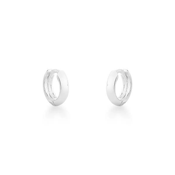 Brinco Argolinha de Click Lisa 10mm Prata 925