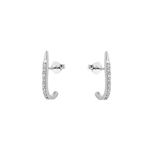 Brinco Ear Hook Cravejado Prata 925