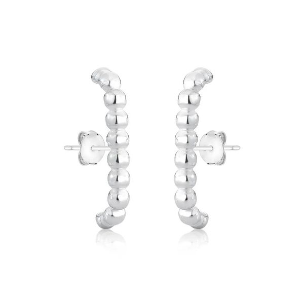 Brinco Ear Cuff Esferas Prata 925 