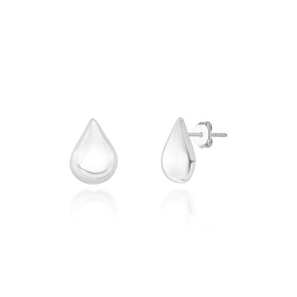 Brinco Gota Lisa 1,5cm Prata 925