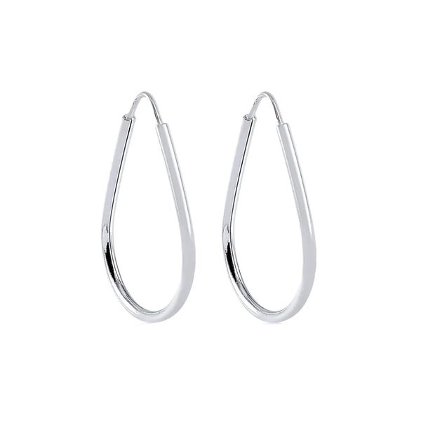 Brinco Argola Gota Fio Redondo 3,8cm Prata 925