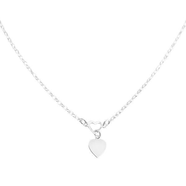 Choker Pingentes Corações Lisos Prata 925