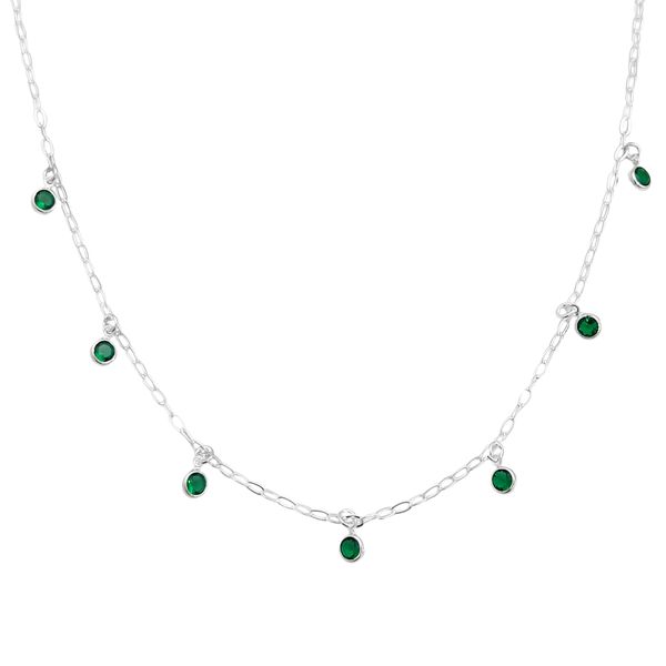 Choker Pingentes Zirconias Color Prata 925