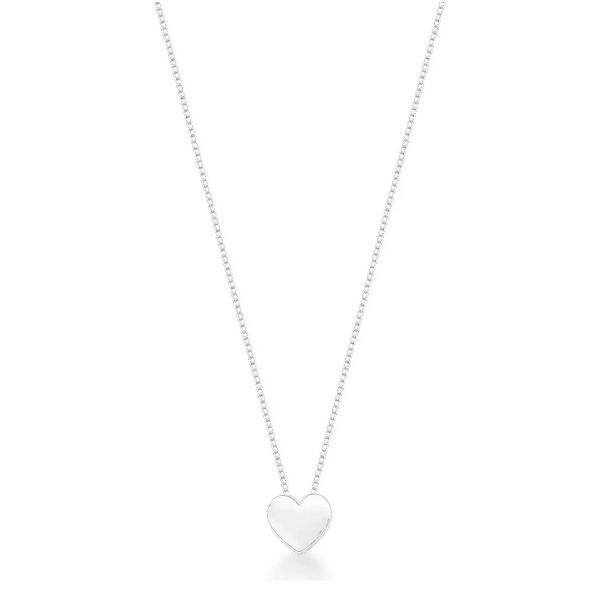 Colar Coração Liso 5mm Prata 925 