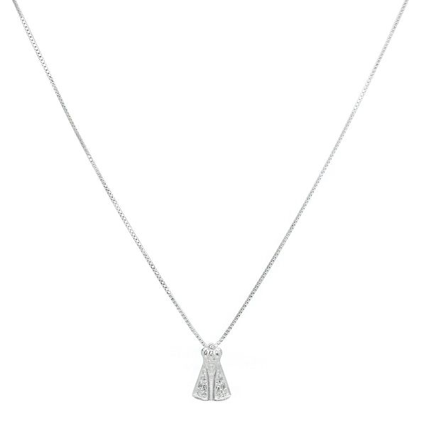 Gargantilha Nossa Senhora Cristal 1,2cm Prata 925