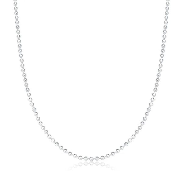 Choker Bolinhas Diamantadas 1mm 40cm Prata 925